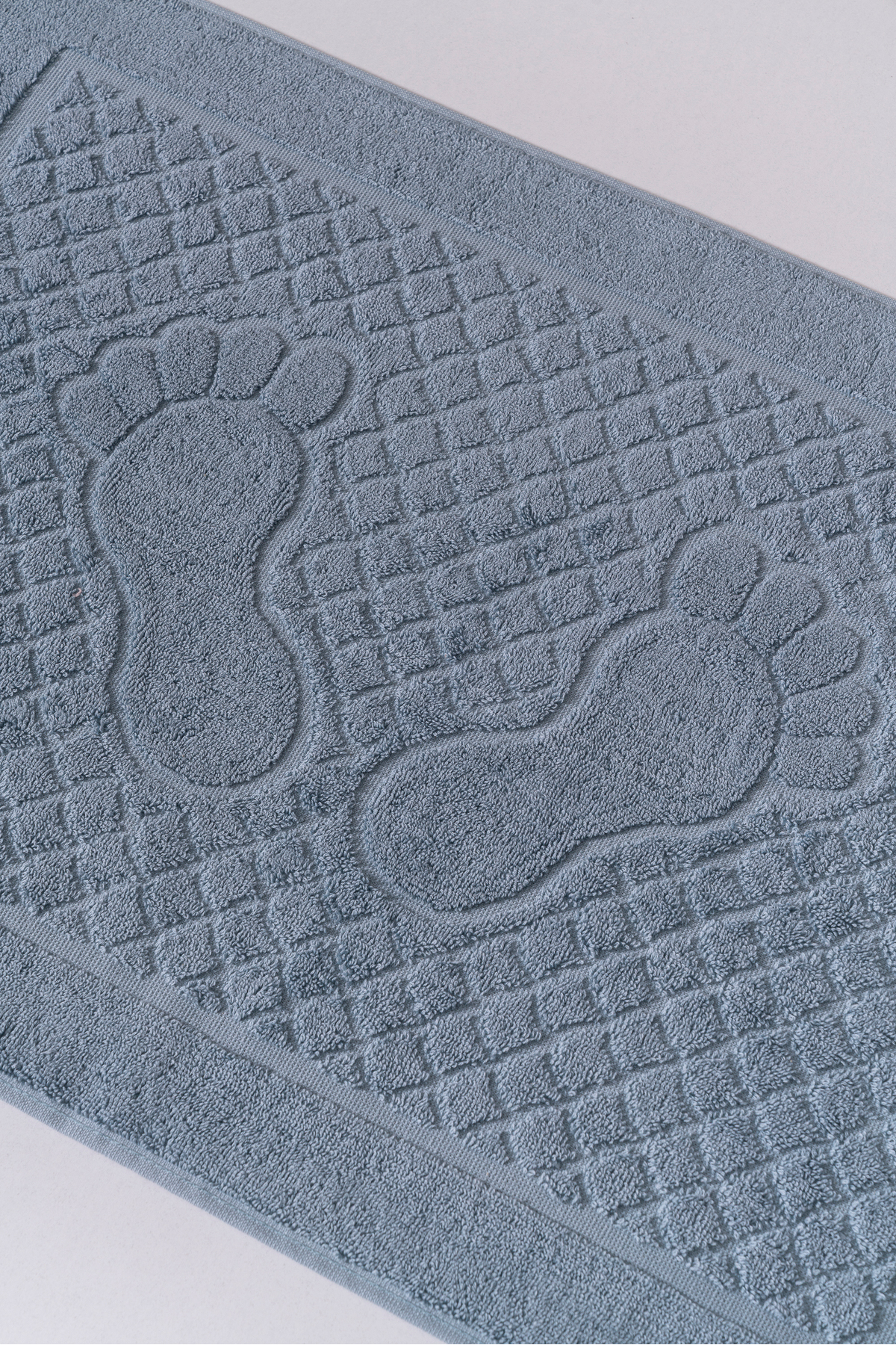 2'li Ayak İzi Desenli %100 Pamuk Banyo Ayak Havlusu Seti 50x80 cm Yumuşak Dokulu