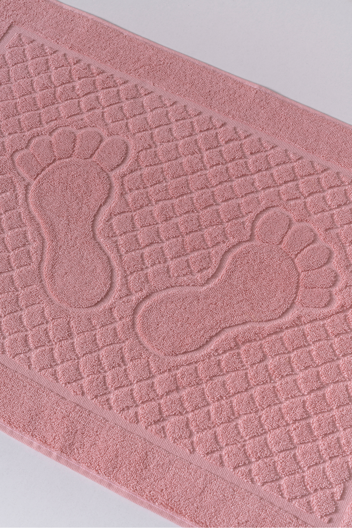 2'li Ayak İzi Desenli %100 Pamuk Banyo Ayak Havlusu Seti 50x80 cm Yumuşak Dokulu