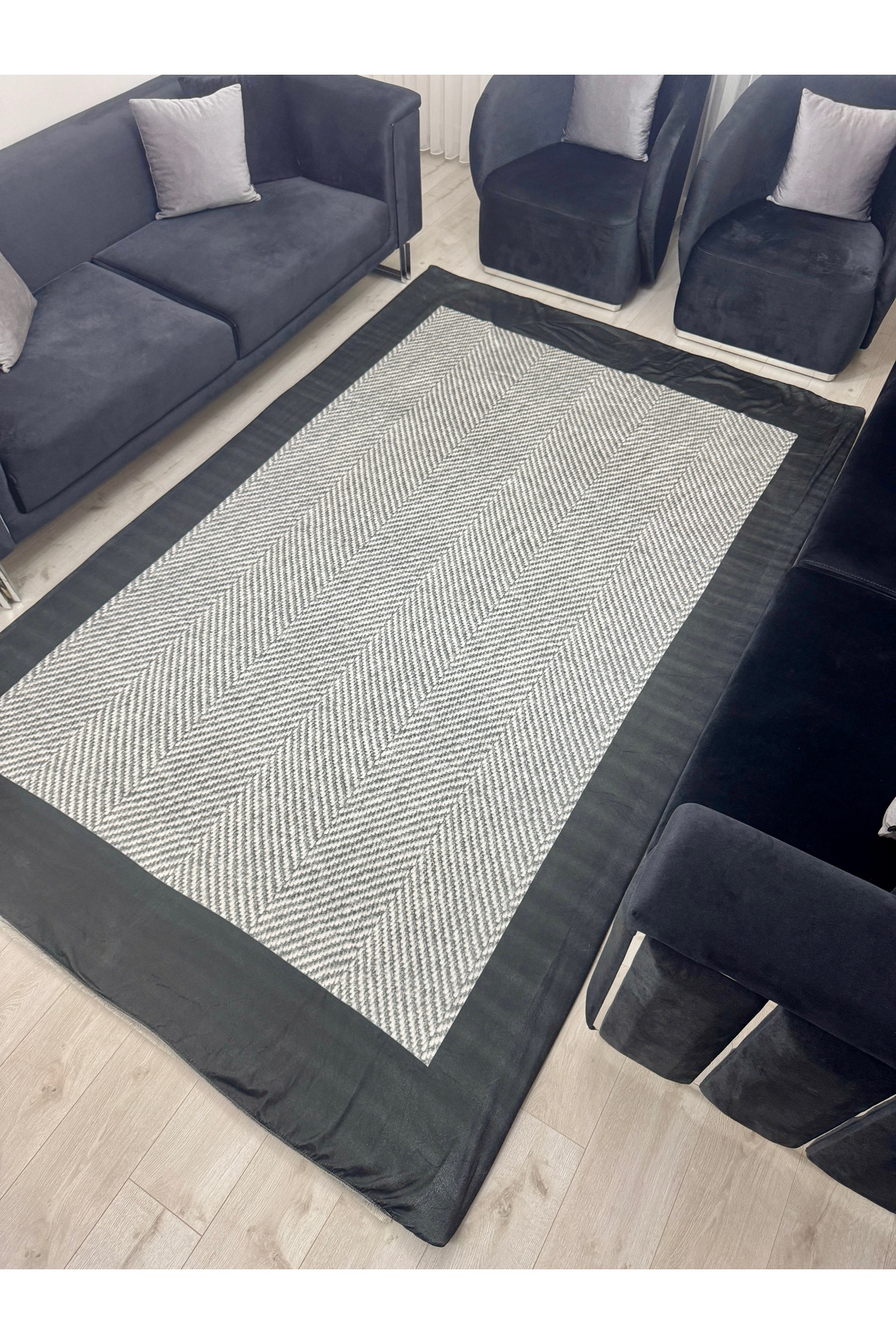 Sisal Halı (Görünümlü) Halı Örtüsü Süngerli ve Lastikli Kaydırmaz Tabanlı Yıkanabilir