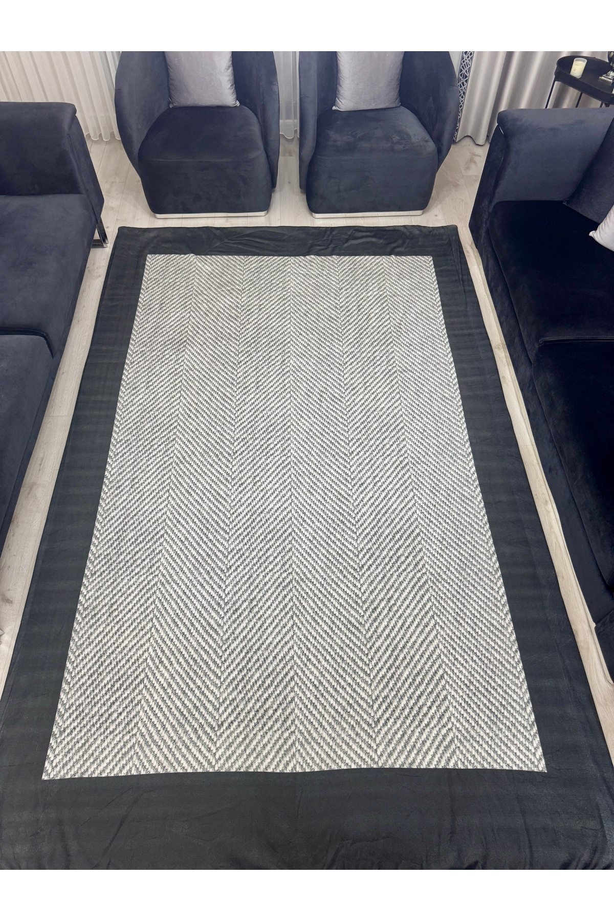 Sisal Halı (Görünümlü) Halı Örtüsü Süngerli ve Lastikli Kaydırmaz Tabanlı Yıkanabilir