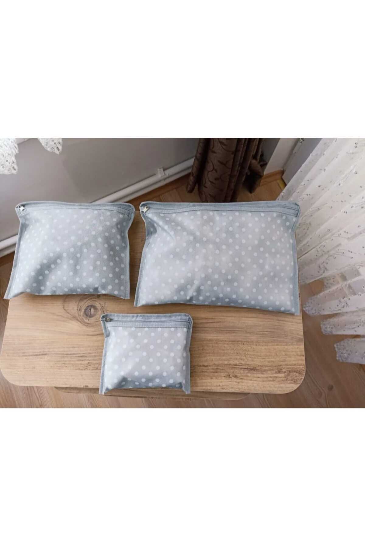 Gri Puantiyeli Çok Amaçlı 6 Parça 1.kalite Valiz Düzenleyici