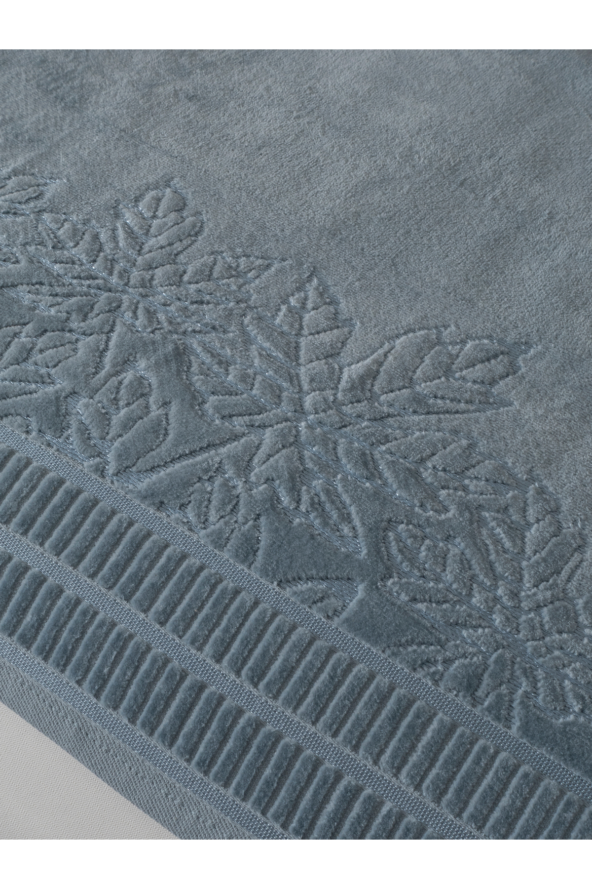 2 Adet 100x150 cm %100 Pamuk Banyo Havlusu Seti Çınar Yaprak Desenli Yumuşak Emici Kalın Dokulu