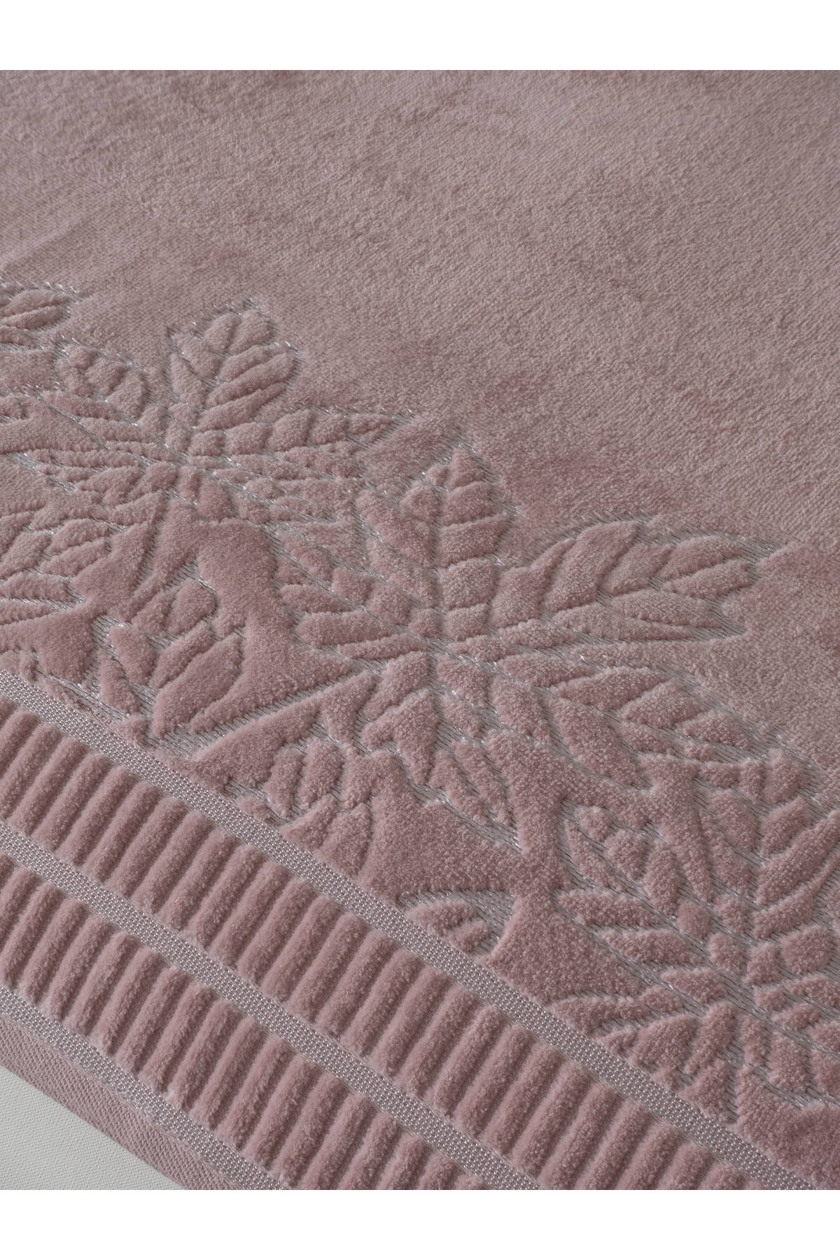 2 Adet 100x150 cm %100 Pamuk Banyo Havlusu Seti Çınar Yaprak Desenli Yumuşak Emici Kalın Dokulu