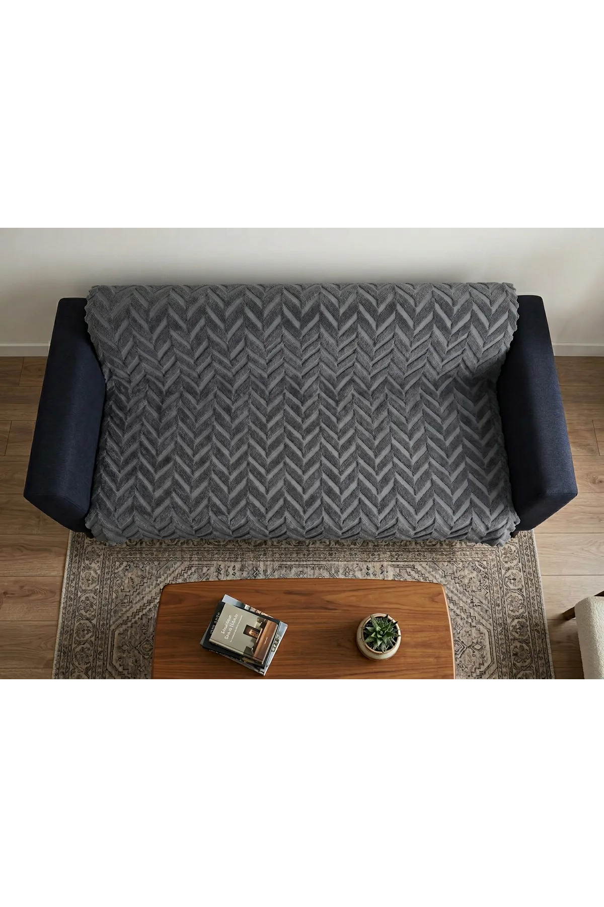 180x220 Kalın Süngerli Kesinlikle Kaydırmaz Welsoft Yumuşak Kabartmalı Modern Koltuk Örtüsü (SİYAH)