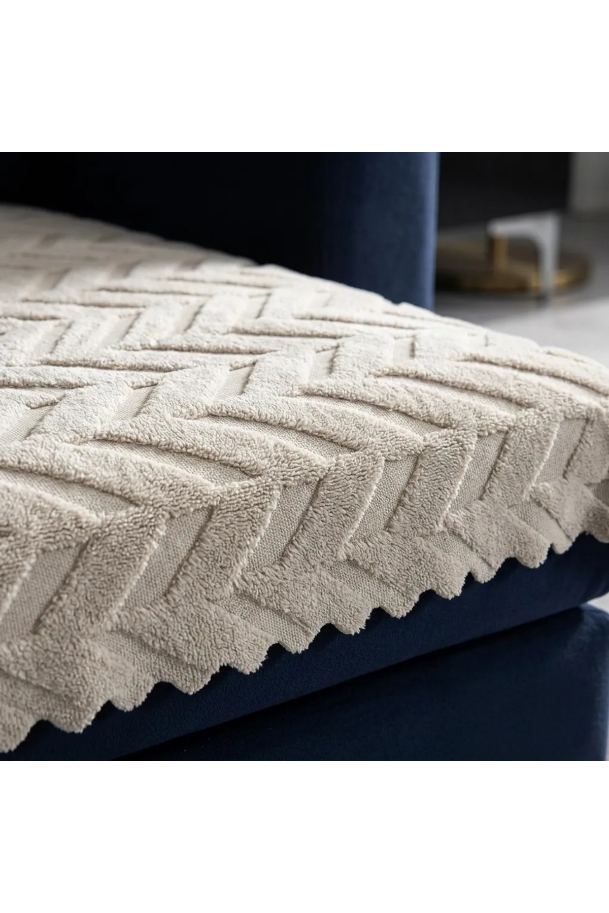 180x220 Kalın Süngerli Kesinlikle Kaydırmaz Welsoft Yumuşak Kabartmalı Modern Koltuk Örtüsü (TAŞ)