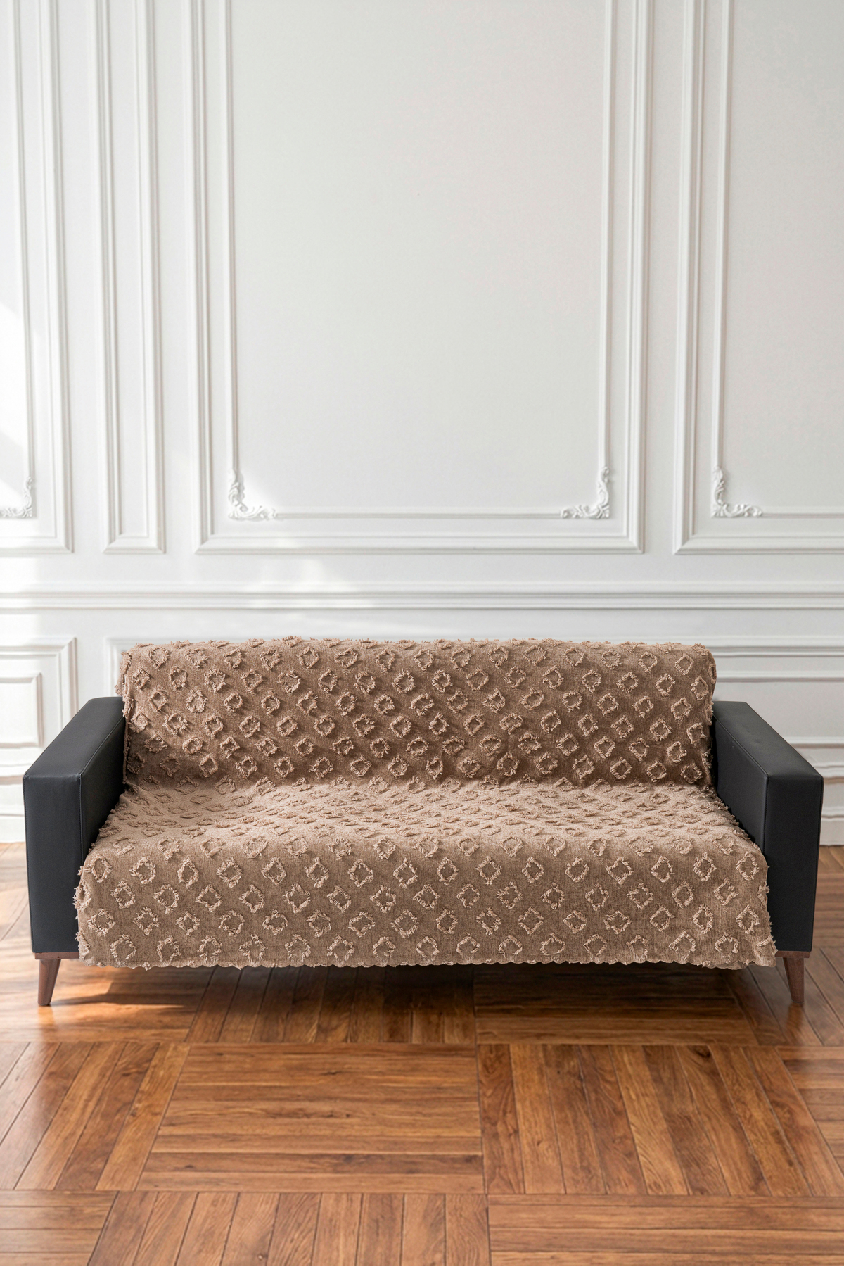 Kahve Koltuk Örtüsü 175x215 cm Çekyat Örtüsü Premium Şönil Jakar Kumaş Kaydırmaz, Yıkanabilir**