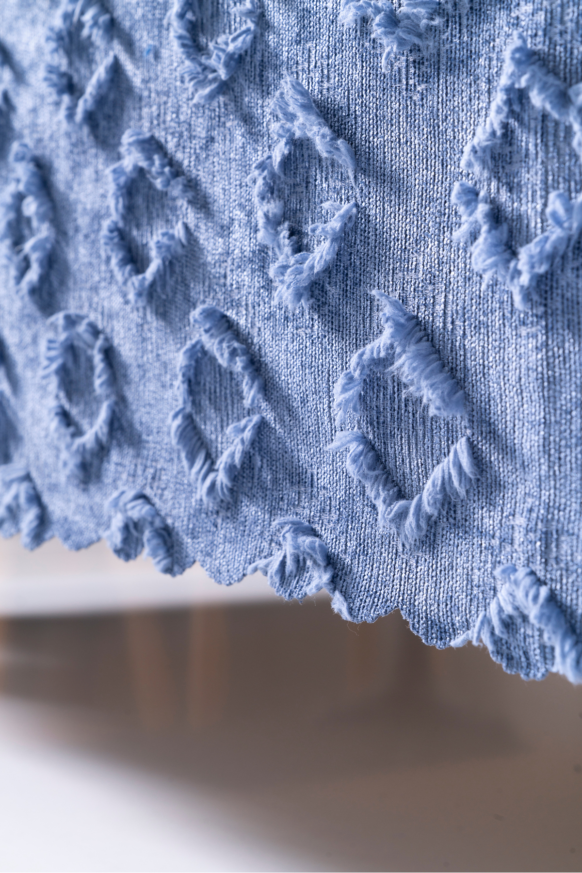 İndigo Mavi Koltuk Örtüsü 175x215 cm Çekyat Örtüsü Premium Şönil Jakar Kumaş Kaydırmaz, Yıkanabilir